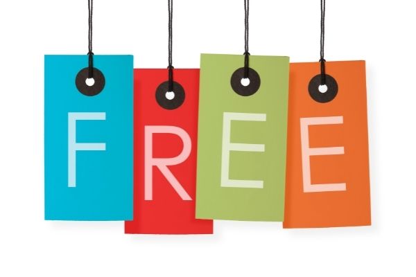 Free Tags that spell out "free"