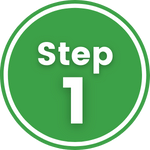 Green circle with "step 1"
